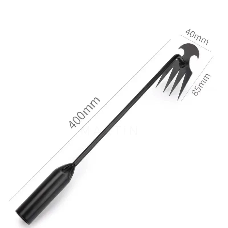 Heavy-Duty Hand Weeder Tool (4-Tine Steel) – Deep Root Weed Puller with Ergonomic Handle for Garden & Lawn