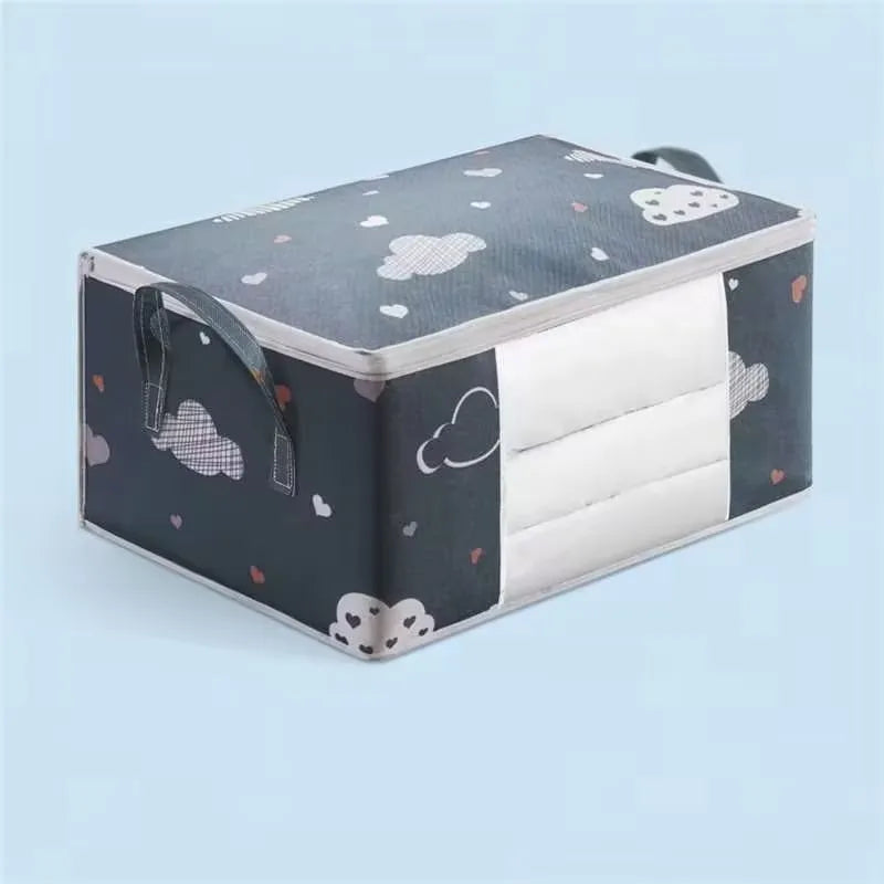 HOMEFISH Large Capacity Foldable Clothes Storage Bag – Reinforced Handle & Sturdy Zipper for Blankets and Bedding