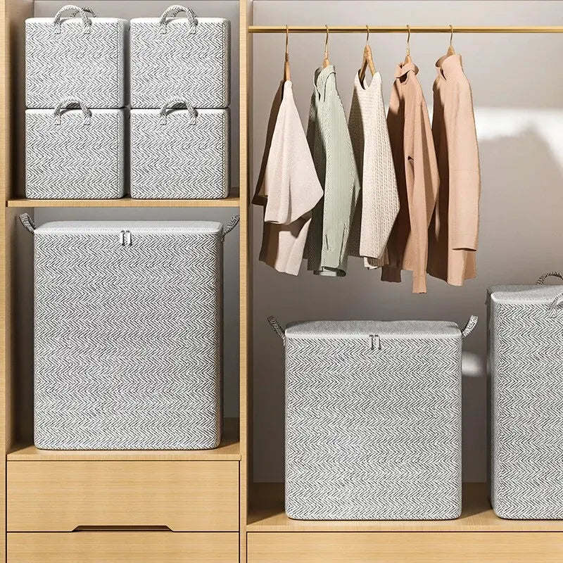 Large Capacity Household Storage Bag – Non-Woven Closet Organizer for Quilts, Clothes, and Toys