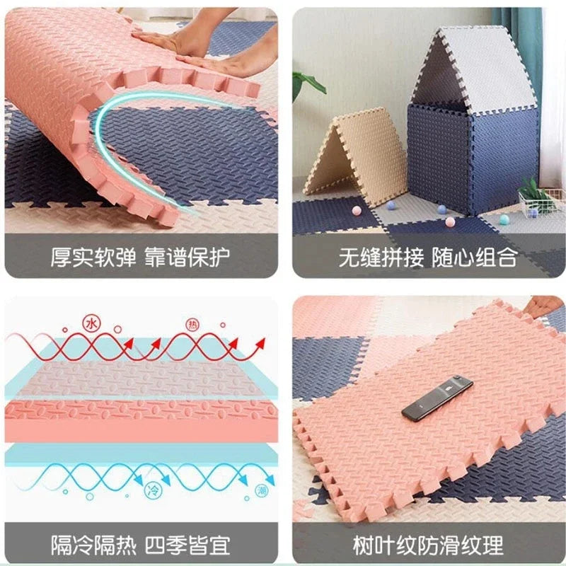 16pcs Foam Baby Play Mat – Interlocking Puzzle Floor Tiles, Soft Kids Carpet (30×30cm)