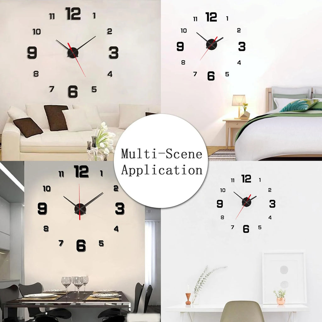 DIY 3D Frameless Wall Clock | Modern Minimalist Silent Wall Decor for Living Room, Office & Bedroom