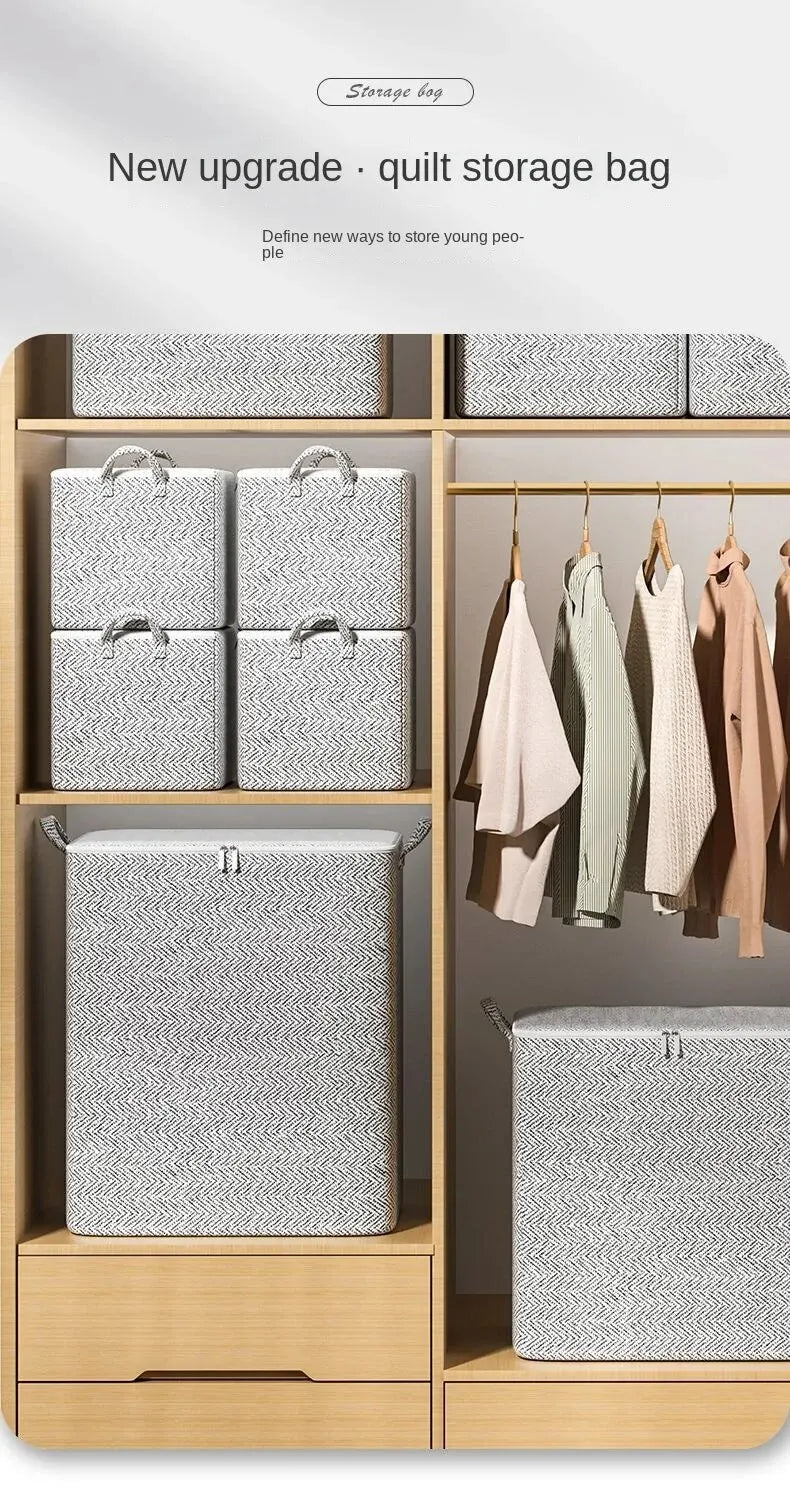 Large Capacity Household Storage Bag – Non-Woven Closet Organizer for Quilts, Clothes, and Toys