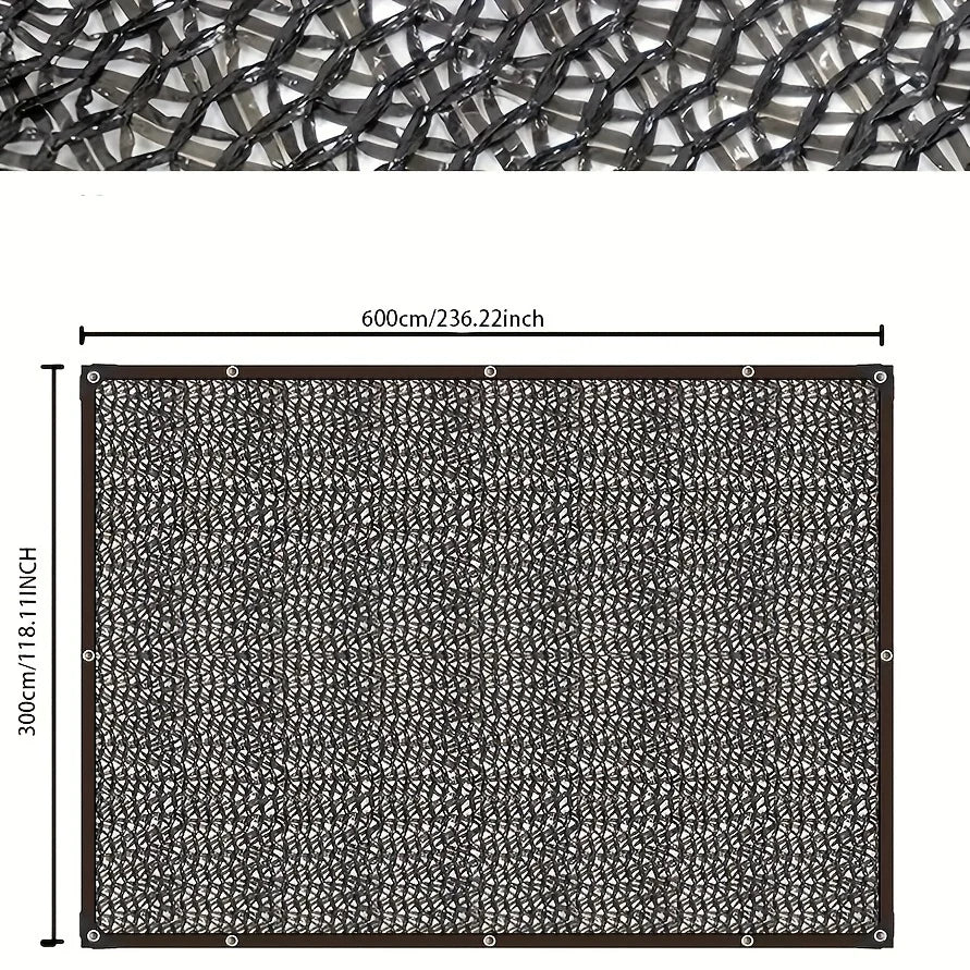 Black Shade Cloth Sunblock Mesh – Taped Edge with Grommets for Pergola, Greenhouse, Garden & Patio