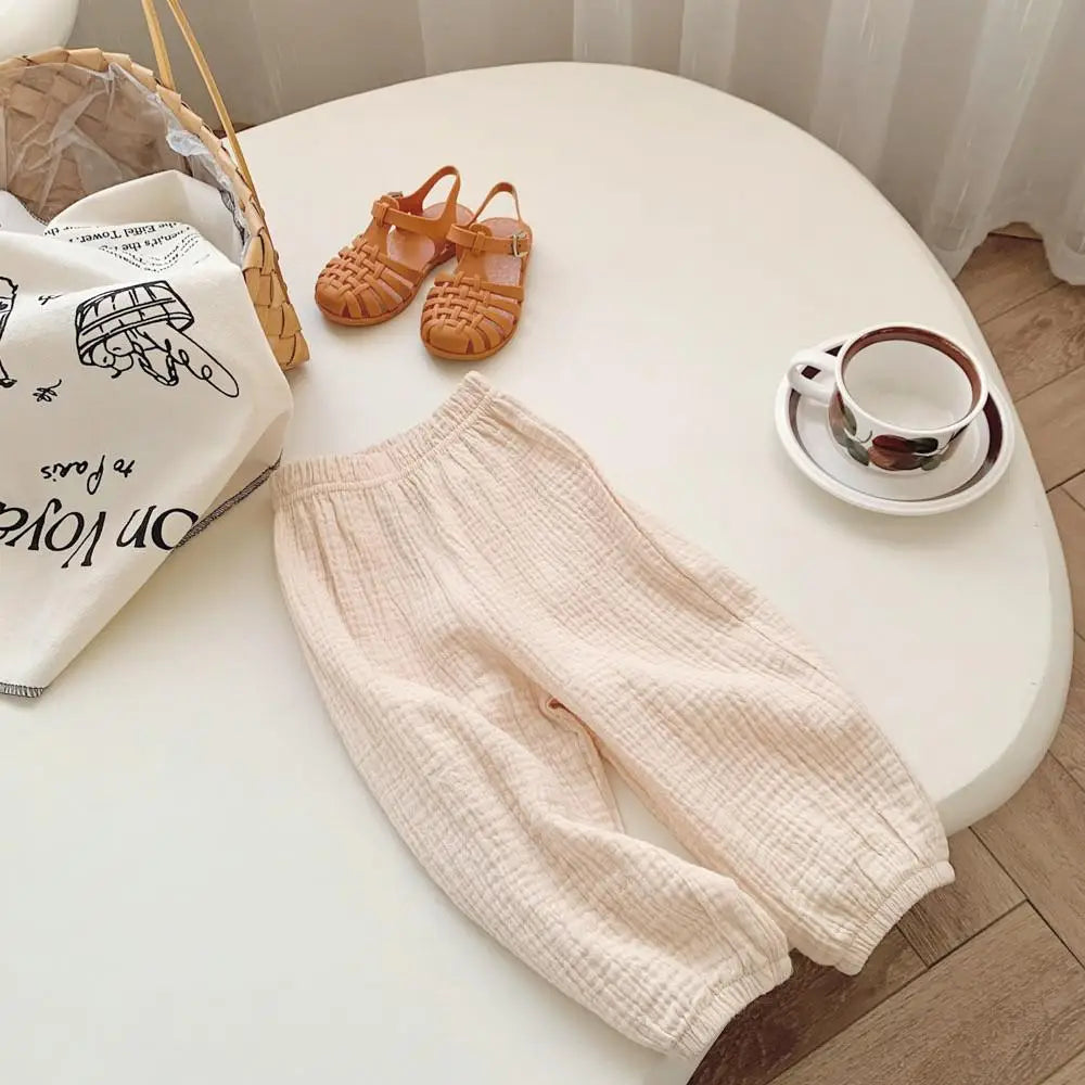 Spring & Summer Mosquito-Resistant Pants for Toddlers – Casual Loose Solid Color Trousers for Boys & Girls