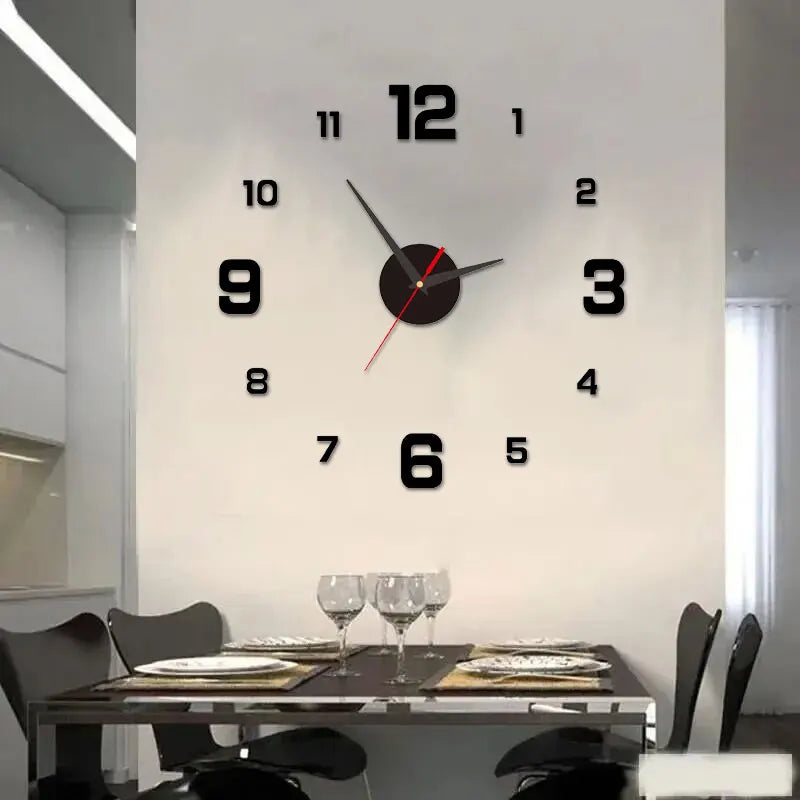 DIY 3D Frameless Wall Clock | Modern Minimalist Silent Wall Decor for Living Room, Office & Bedroom