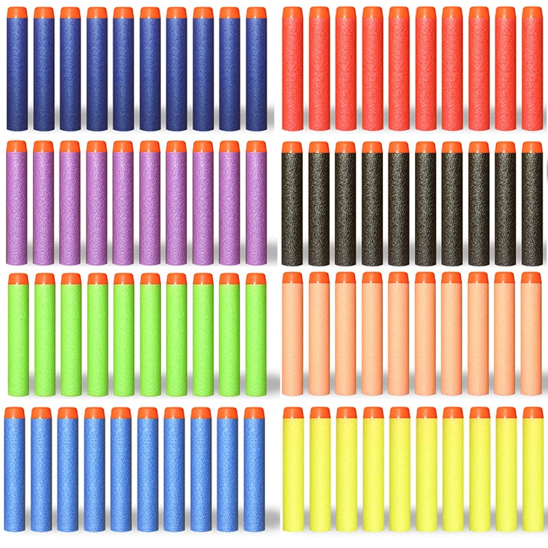Nerf-Compatible Foam Dart Refills (50/100 Pack) | Soft, Safe Replacement Bullets for N-Strike Blasters