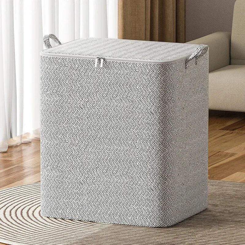 Large Capacity Household Storage Bag – Non-Woven Closet Organizer for Quilts, Clothes, and Toys