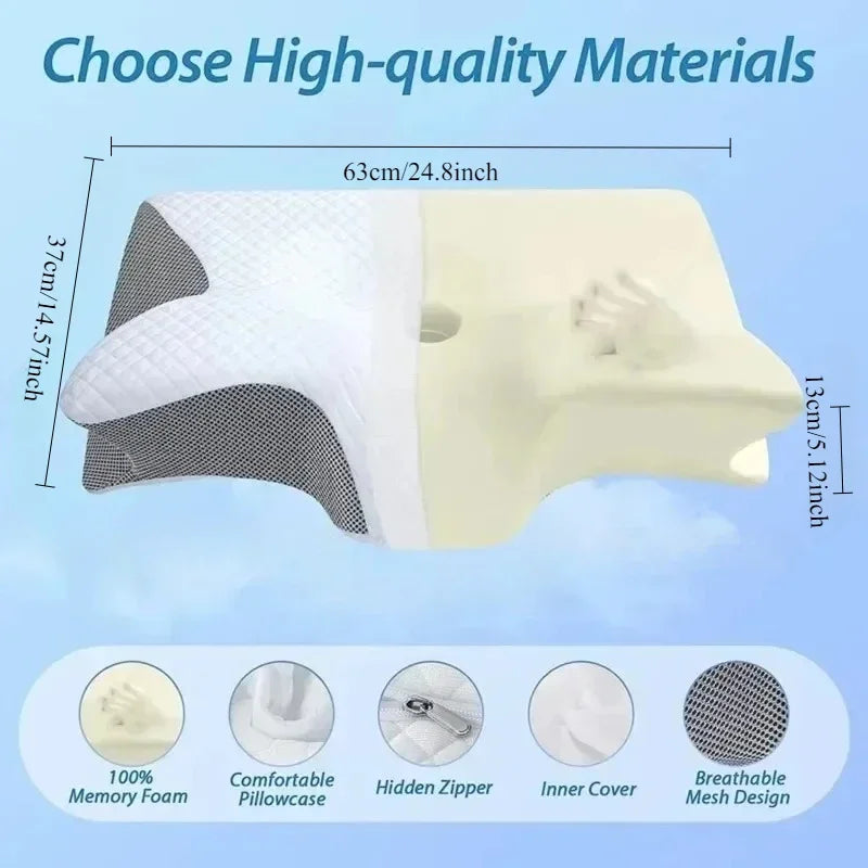 Butterfly Memory Foam Pillow for Neck Support | Contoured Cervical Pillow for Better Sleep & Neck Pain Relief