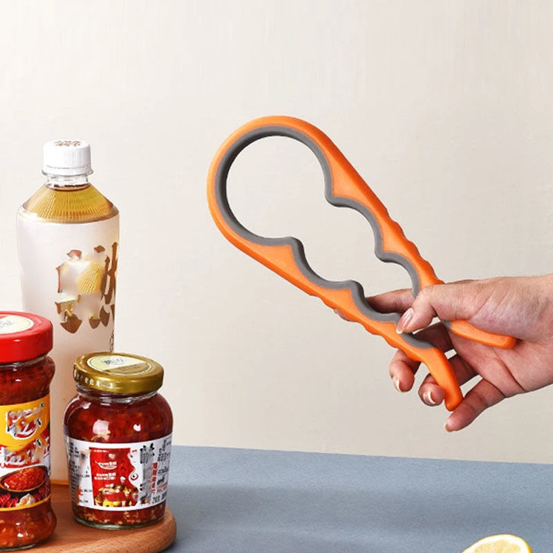 4-in-1 Jar & Bottle Opener Tool | Easy Grip Lid Opener, Can Opener & Kitchen Helper | Must-Have for Easy Opening