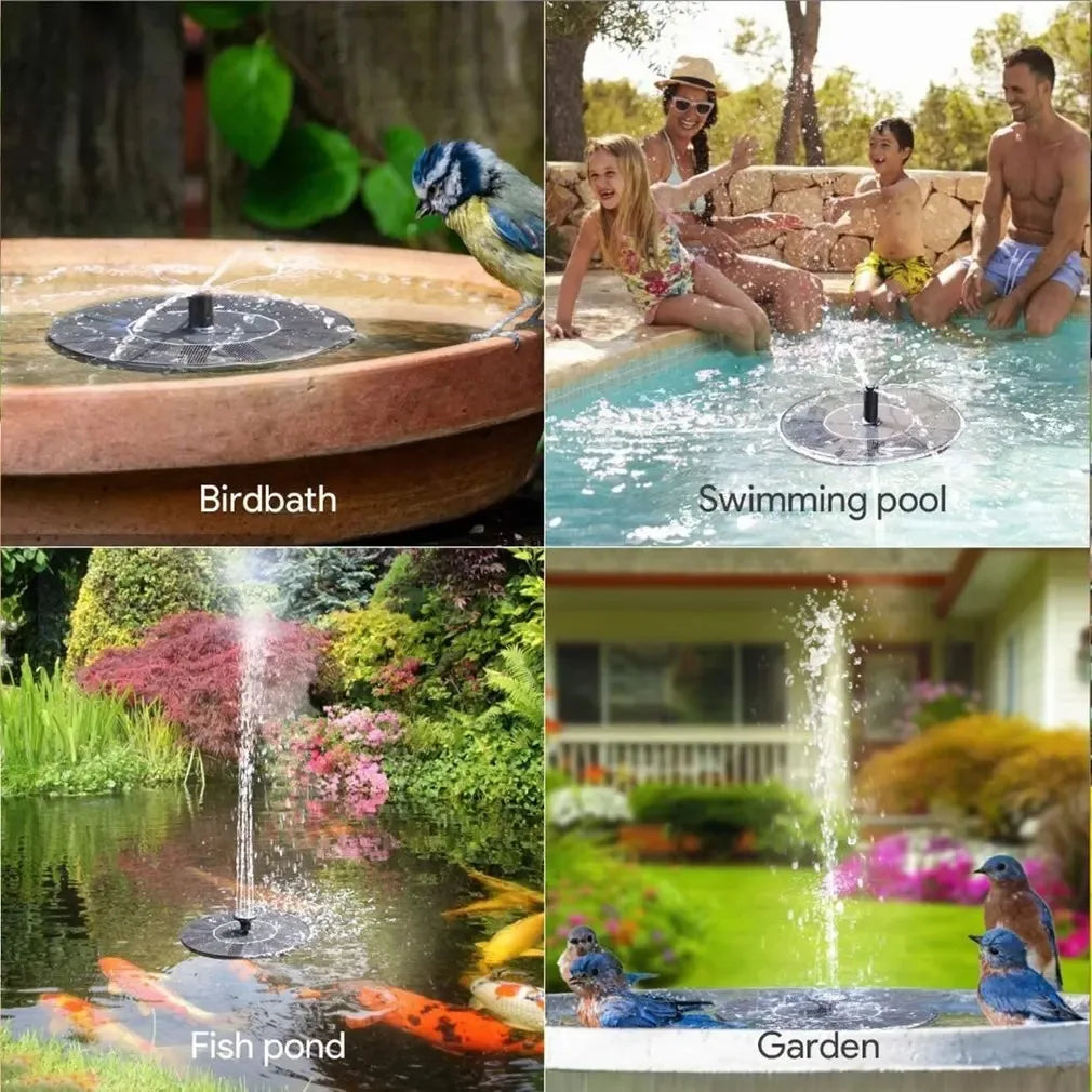 Mini Solar Water Fountain – Outdoor Pond, Pool & Bird Bath Fountain with Waterfall Effect