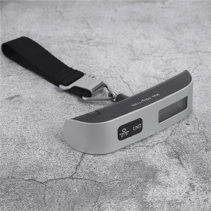 Portable Digital Luggage Scale – 110lb/50kg Electronic Hanging Suitcase Travel Weight Tool with LCD Display