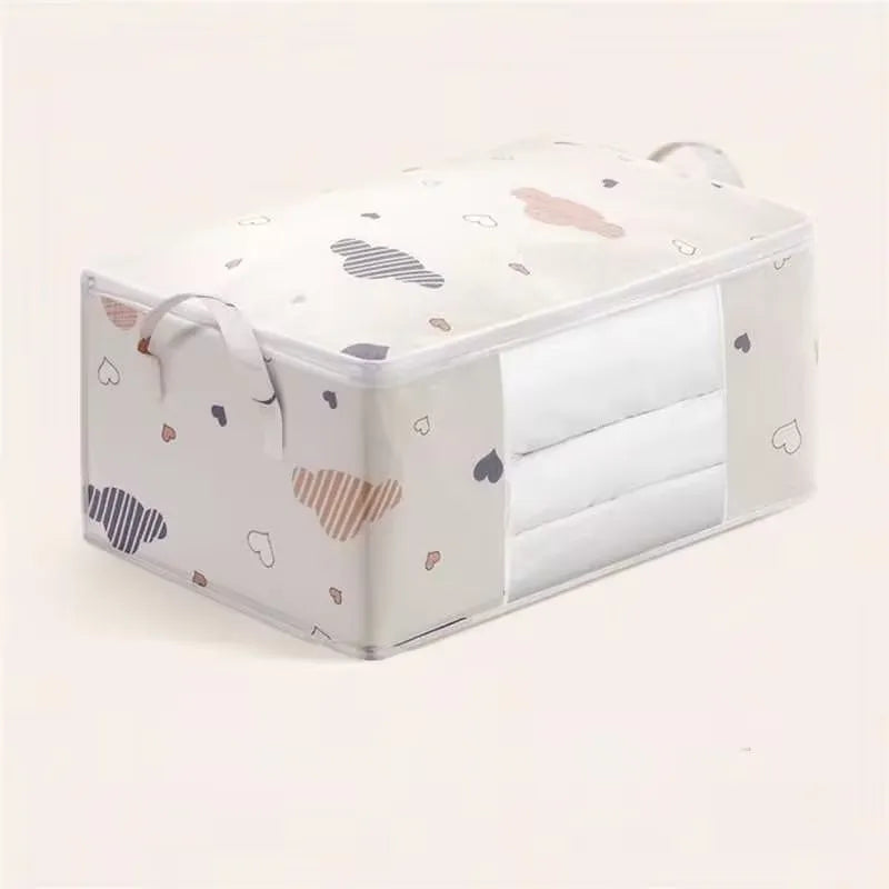 HOMEFISH Large Capacity Foldable Clothes Storage Bag – Reinforced Handle & Sturdy Zipper for Blankets and Bedding