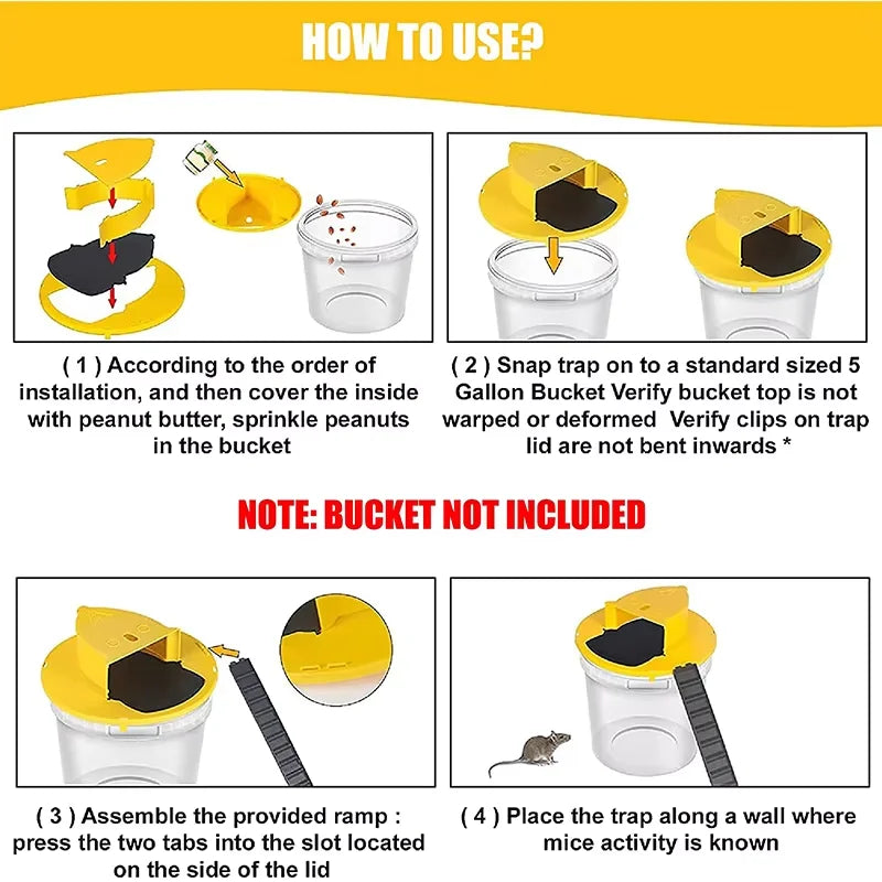 Intelligent Mouse Trap – Flipping Bucket Trap with Automatic Reset for Rats & Mice (Safe & Hygienic)