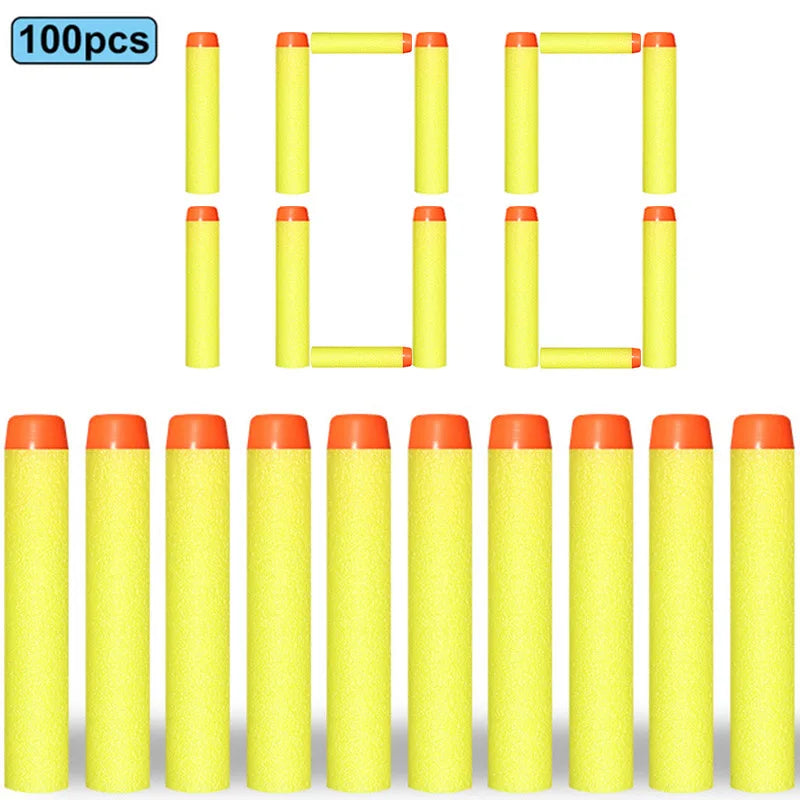 Nerf-Compatible Foam Dart Refills (50/100 Pack) | Soft, Safe Replacement Bullets for N-Strike Blasters