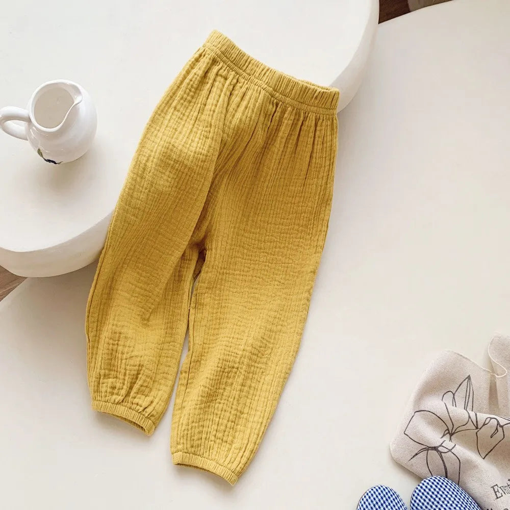 Spring & Summer Mosquito-Resistant Pants for Toddlers – Casual Loose Solid Color Trousers for Boys & Girls
