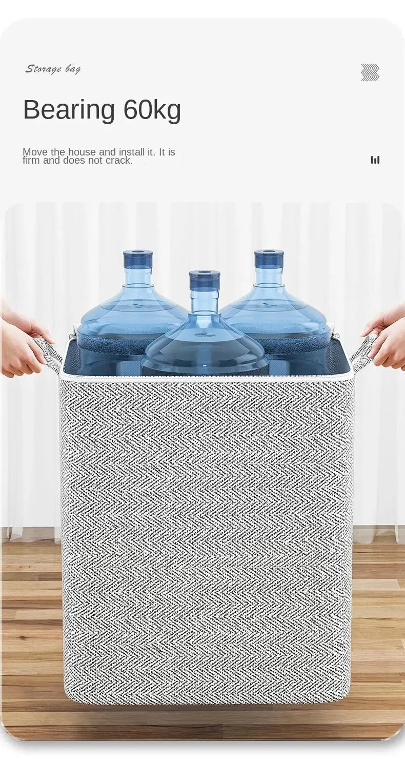 Large Capacity Household Storage Bag – Non-Woven Closet Organizer for Quilts, Clothes, and Toys