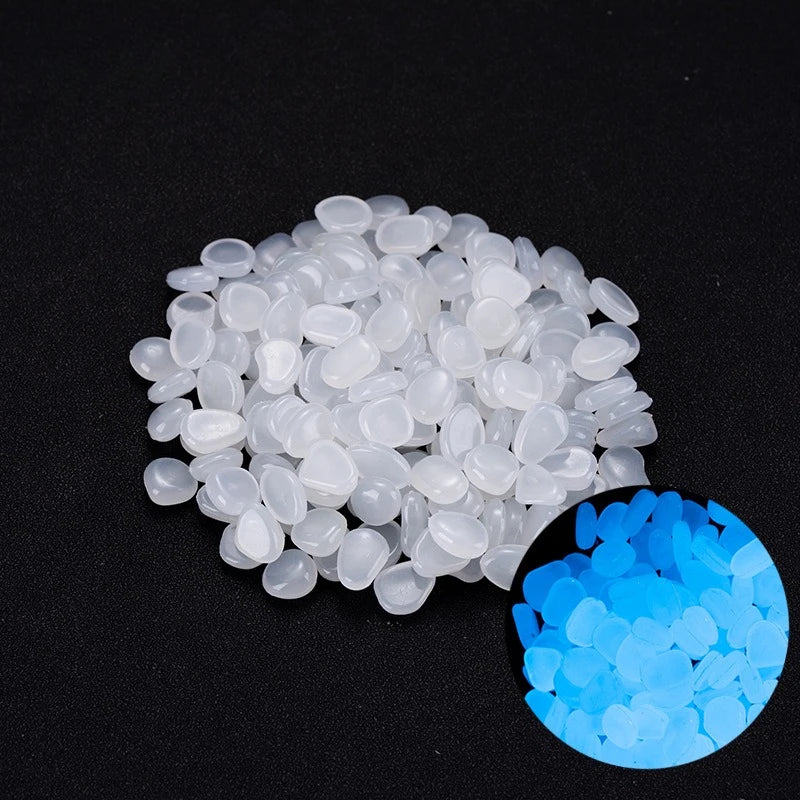 Glow in the Dark Garden Pebbles (100PCS) – Luminous Stones for Walkways, Planters, Patio & Aquarium Decor