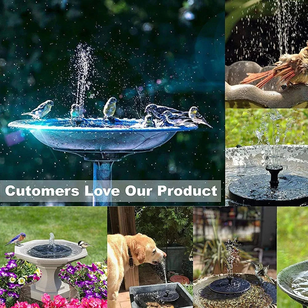 Mini Solar Water Fountain – Outdoor Pond, Pool & Bird Bath Fountain with Waterfall Effect