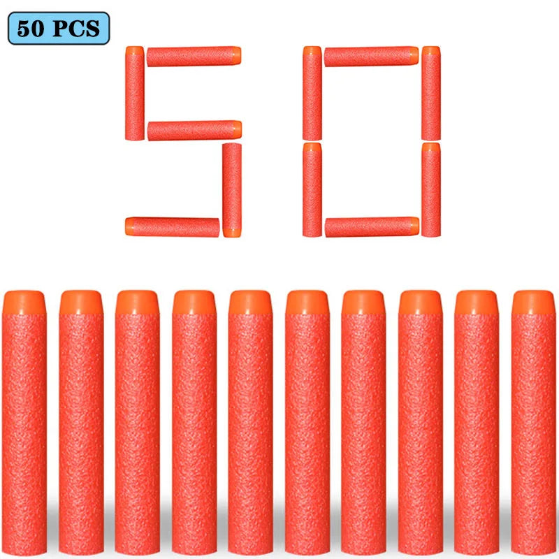 Nerf-Compatible Foam Dart Refills (50/100 Pack) | Soft, Safe Replacement Bullets for N-Strike Blasters