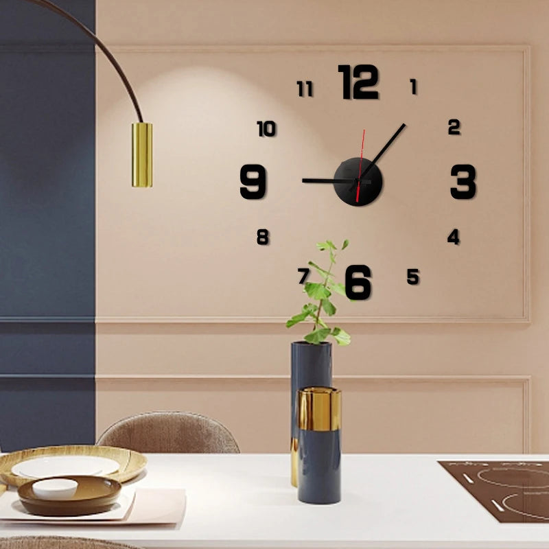 DIY 3D Frameless Wall Clock | Modern Minimalist Silent Wall Decor for Living Room, Office & Bedroom