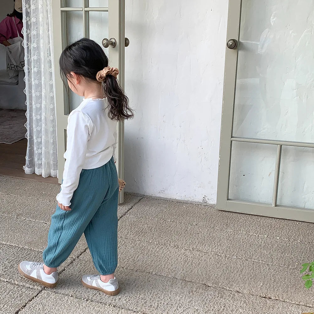 Spring & Summer Mosquito-Resistant Pants for Toddlers – Casual Loose Solid Color Trousers for Boys & Girls