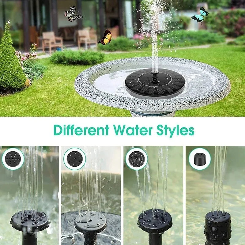 Mini Solar Water Fountain – Outdoor Pond, Pool & Bird Bath Fountain with Waterfall Effect