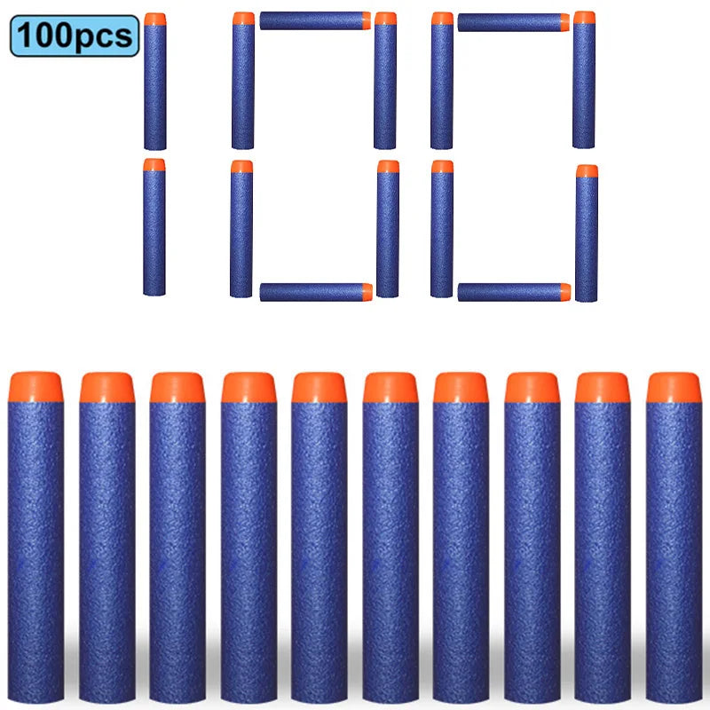 Nerf-Compatible Foam Dart Refills (50/100 Pack) | Soft, Safe Replacement Bullets for N-Strike Blasters