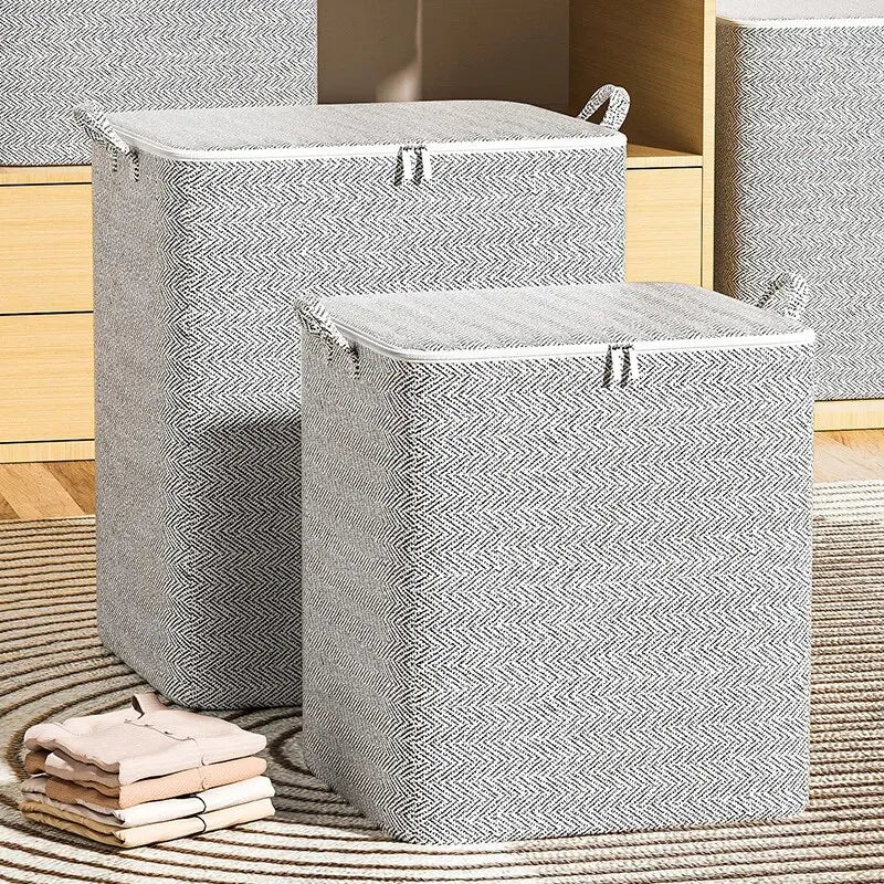 Large Capacity Household Storage Bag – Non-Woven Closet Organizer for Quilts, Clothes, and Toys