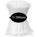 100PCS Nylon Cable Zip Ties – Self-Locking Fastening Straps (Black/White)