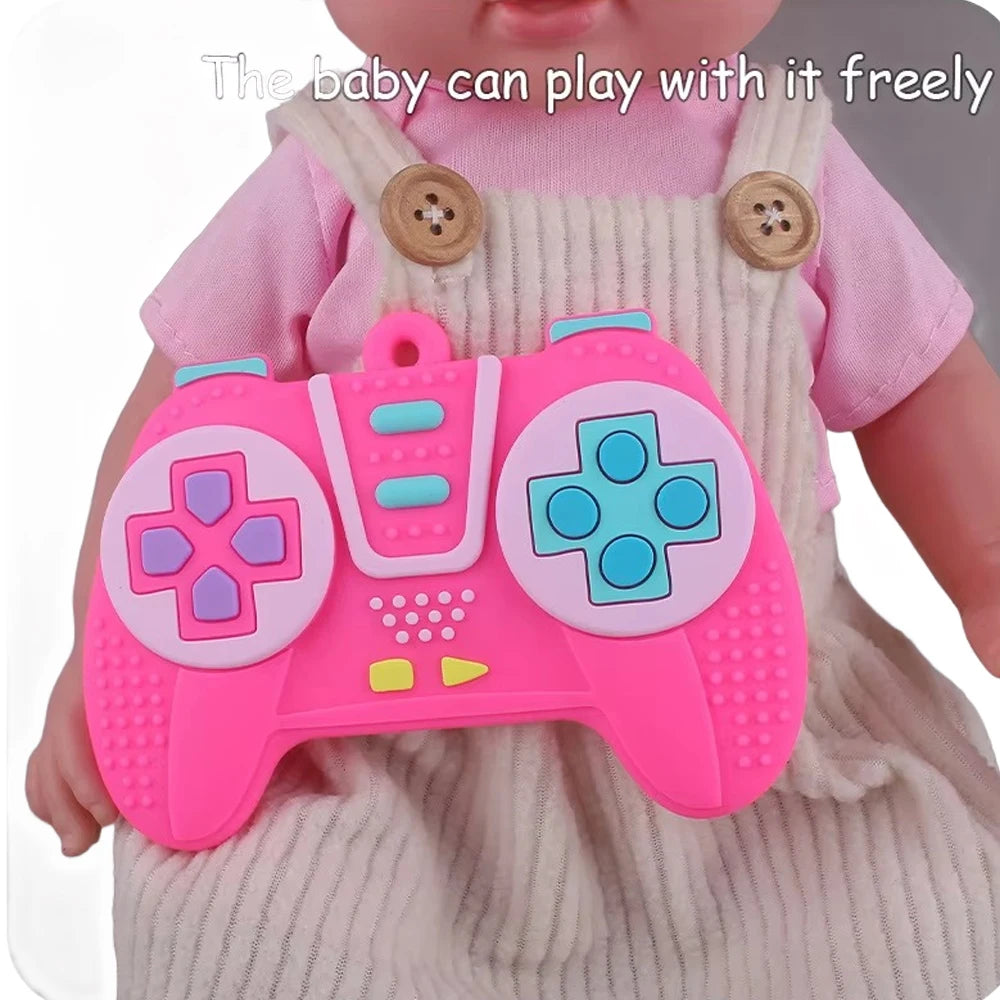 Baby Silicone Teether – Game Controller Shape, Safe Chew Toy for 6-12 Months
