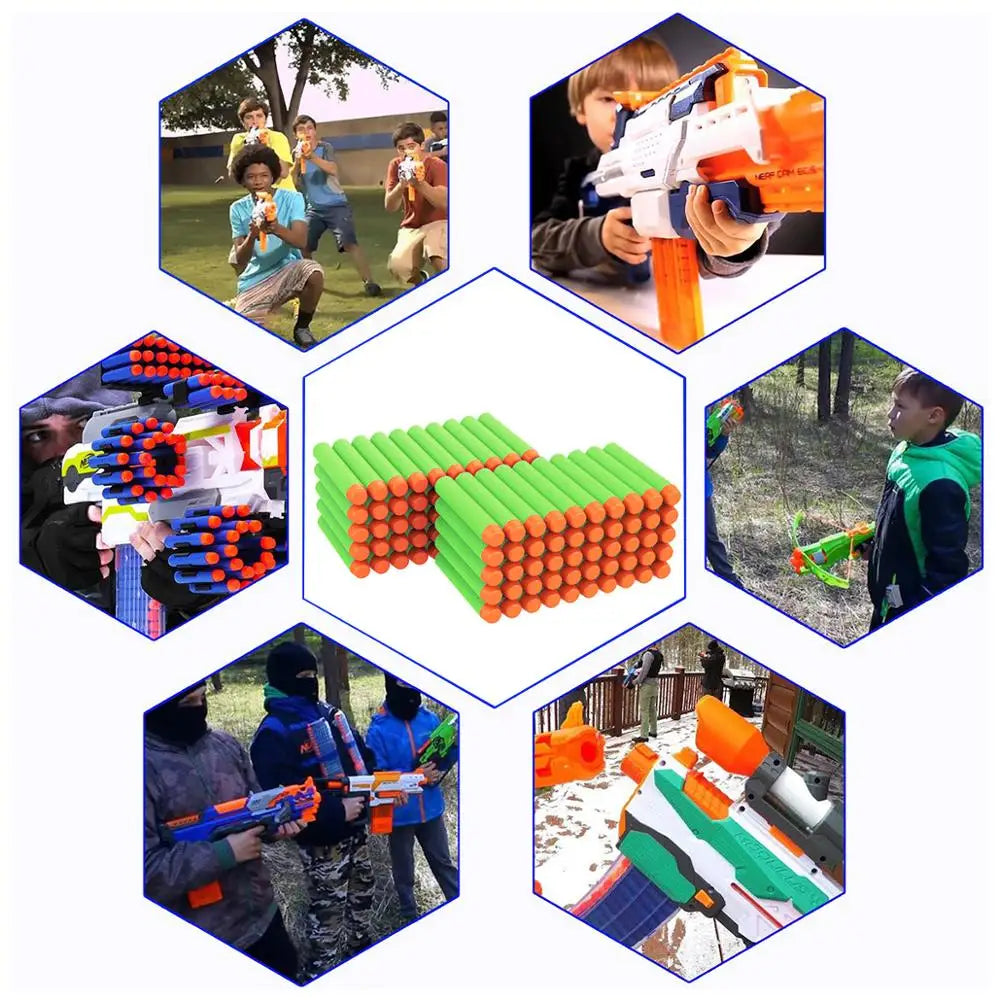 Nerf-Compatible Foam Dart Refills (50/100 Pack) | Soft, Safe Replacement Bullets for N-Strike Blasters