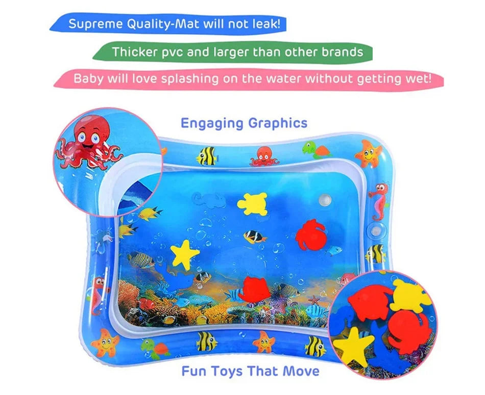 Baby Inflatable Water Play Mat – Tummy Time Cushion for Sensory Development & Early Learning