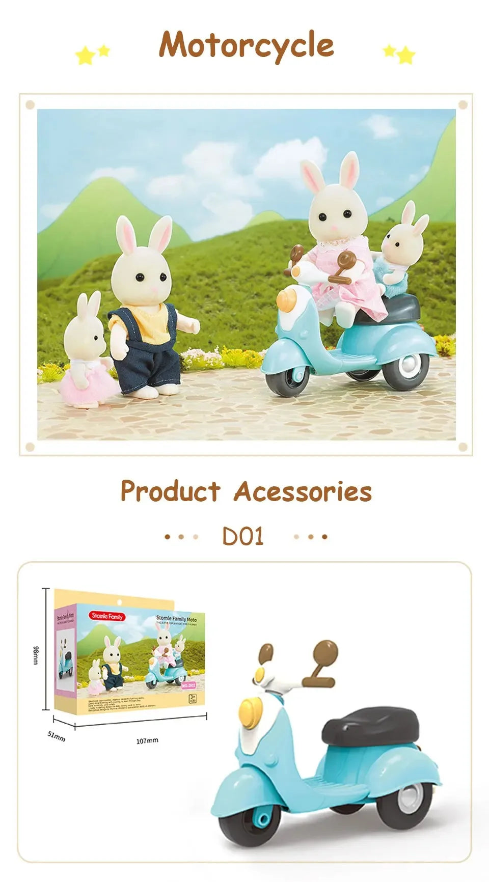 1:12 Miniature Dollhouse Furniture – Forest Family Kitchen & Dining Accessories, Pretend Play Toys for Girls